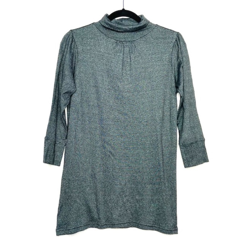 MICHAEL STARS Gray 3/4 Sleeve Turtle Neck Top OS